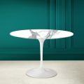 Table Tulipe Saarinen H 73 Rond Céramique Statuario Altissimo Made in Italy - Ecarlate