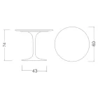 Table Tulipe Saarinen H 73 Rond Céramique Statuario Altissimo Made in Italy - Ecarlate Viadurini