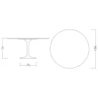 Table Tulipe Saarinen H 73 Rond en Céramique Statuaire Pleine Veine Made in Italy - Ecarlate Viadurini