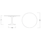 Table Tulipe Saarinen H 73 Rond en Céramique Statuaire Pleine Veine Made in Italy - Ecarlate Viadurini