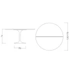 Table Tulipe Saarinen H 74 extensible en stratifié blanc liquide Made in Italy - Scarlet Viadurini