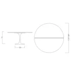 Table Tulipe Saarinen H 74 extensible en stratifié blanc liquide Made in Italy - Scarlet Viadurini