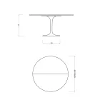 Table Saarinen Tulip H 74 extensible en stratifié liquide noir, fabriquée en Italie - Scarlet Viadurini