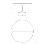 Table Saarinen Tulip H 74 extensible en stratifié liquide noir, fabriquée en Italie - Scarlet Viadurini