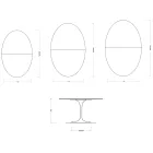 Table Saarinen Tulip H 74 cm extensible en céramique brillante Florim Calacatta Gold - Écarlate Viadurini