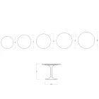 Table Tulipe Saarinen H 74 cm en céramique Florim blanc mat - Écarlate Viadurini