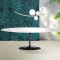 Table Tulipe Saarinen H 74 cm en céramique Florim blanc brillant - Écarlate