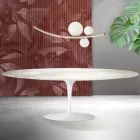 Table Tulipe Saarinen H 74 cm en céramique mate Florim Calacatta Gold - Écarlate Viadurini