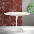 Table Tulipe Saarinen H 74 cm en céramique mate Florim Calacatta Gold - Écarlate