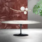 Table Tulipe Saarinen H 74 cm en Florim Statuario Ceramica Mat - Écarlate Viadurini