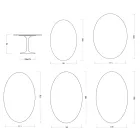 Table Tulipe Saarinen H 74 cm en Florim Statuario Ceramica Mat - Écarlate Viadurini