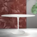 Table ronde Tulip Saarinen H 74 cm en céramique blanche Florim - Écarlate