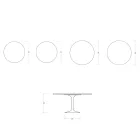 Table ronde Saarinen Tulip H 74 cm en céramique Florim blanc brillant - écarlate Viadurini