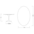 Table Tulipe Saarinen H 74 avec plateau ovale en marbre de Carrare Made in Italy - Ecarlate Viadurini