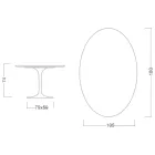 Table Tulipe Saarinen H 74 avec plateau ovale en marbre de Carrare Made in Italy - Ecarlate Viadurini