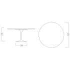 Table Tulipe Saarinen H 74 avec plateau rond en marbre Arabescato Made in Italy - Ecarlate Viadurini