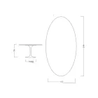 Table Tulipe Saarinen H 74 Ovale en Marbre de Carrare Statuarietto Made in Italy - Ecarlate Viadurini