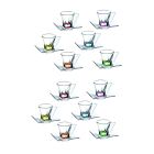 Tasses à Café Écologiques en Cristal Transparent ou Coloré 12 Pièces - Amalgame Viadurini