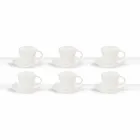 Tasses à Thé en Porcelaine Blanche Décoré de 6 Pièces Shabby Design - Rafiki Viadurini