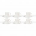Tasses à Thé en Porcelaine Blanche Décoré de 6 Pièces Shabby Design - Rafiki