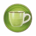 Tasses à Café avec Soucoupe en Grès Coloré Peint à la Main 12 Pcs - Abruzzes Viadurini