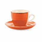 Tasses à Café avec Soucoupe en Grès Coloré Peint à la Main 12 Pcs - Abruzzes Viadurini