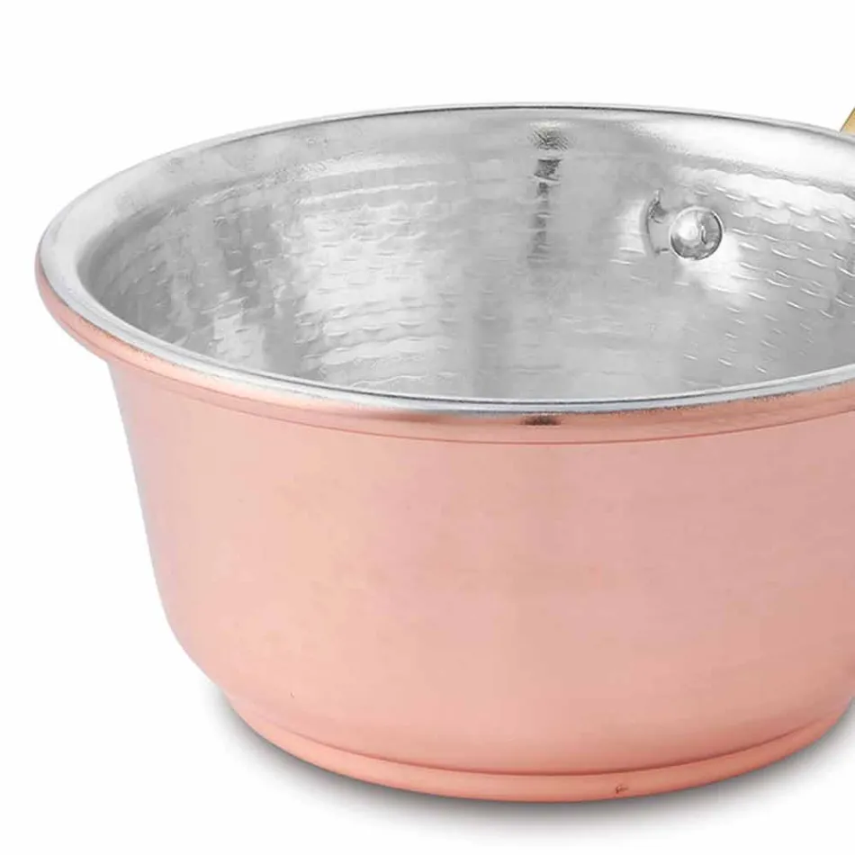 Poêle et poignée coniques en cuivre étamé à la main Made in Italy 19 cm - Mariassunta Viadurini