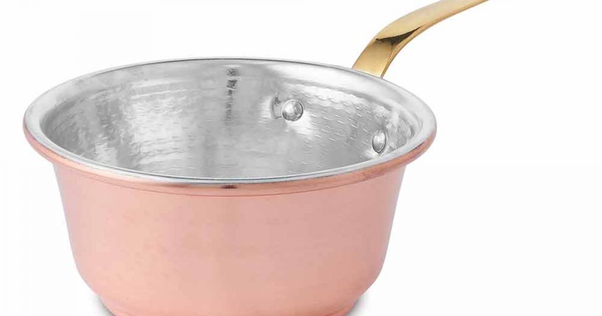 Vieille poele a frire en cuivre Villedieu France manche en fer lourd En
