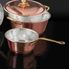 Poêle et poignée coniques en cuivre étamé à la main Made in Italy 22 cm - Mariassunta Viadurini