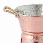 Casserole en cuivre étamé à la main avec anses et fond 14 cm - Gianmatteo Viadurini