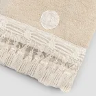 Serviette de bain italienne de luxe en coton éponge avec dentelle à pompons - Arafico Viadurini