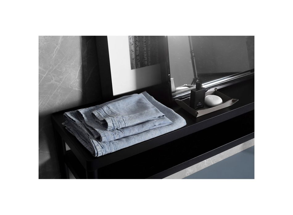Serviette de bain en lin épais bleu clair Design de luxe italien - Jojoba Viadurini