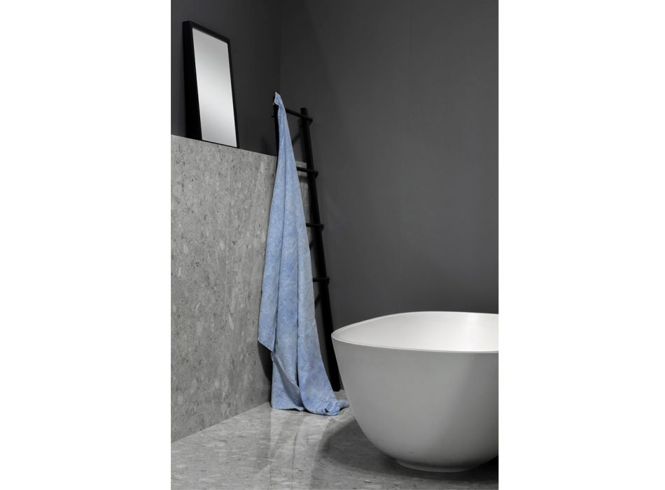 Serviette de bain en lin épais bleu clair Design de luxe italien - Jojoba Viadurini