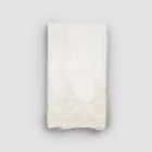 Serviette de bain en coton éponge avec bordure en mélange de lin et dentelle - Ginova Viadurini