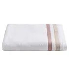 Serviette de douche en coton éponge avec double volant en percale de coton - Serenity Viadurini