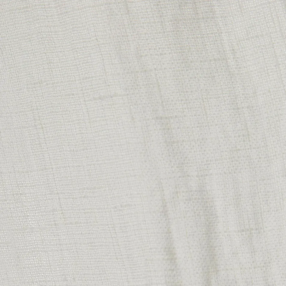 Rideau en Lin Blanc Clair avec Boutons Design de Luxe Italien - Geogeo Viadurini