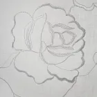 Rideau Blanc en Gaze de Lin et Organza avec Elégante Broderie de Roses - Mariarosa Viadurini
