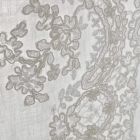 Rideau en lin blanc et clair avec un élégant motif de dentelle centrale - Geogeo Viadurini