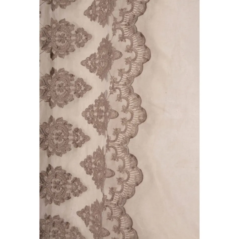 Rideau en lin léger avec organza et broderie gothique dans le centre de luxe - Marinella Viadurini