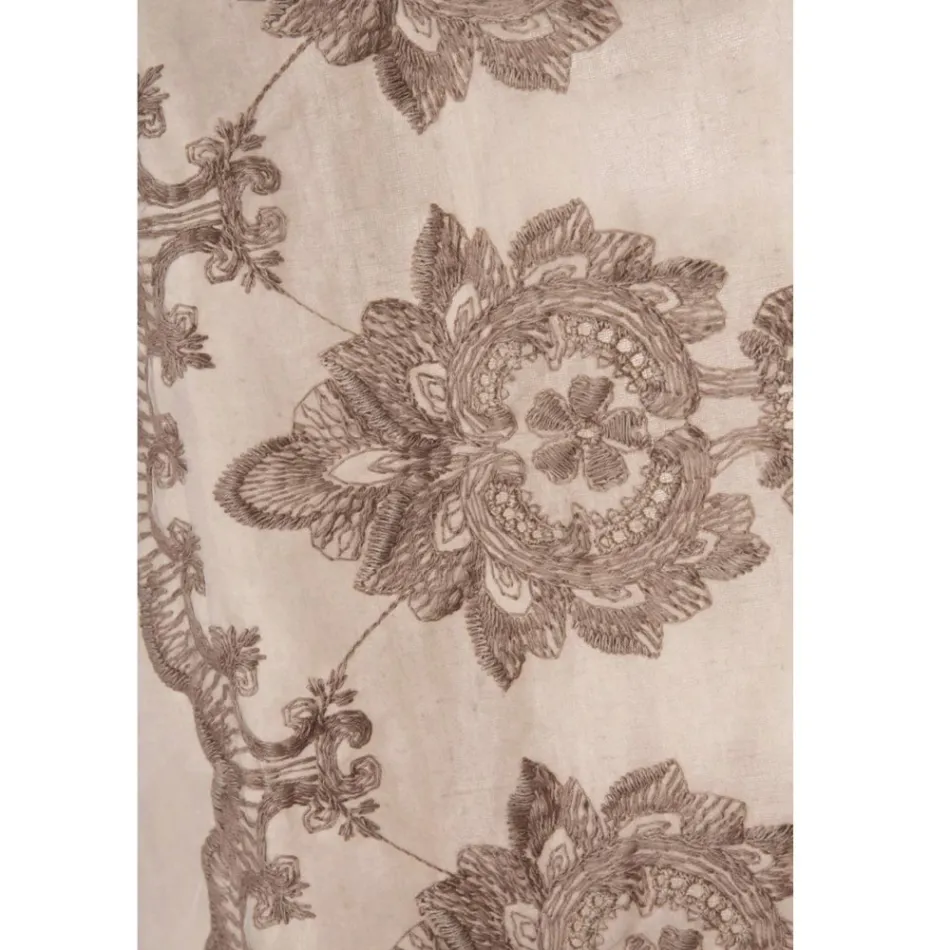 Rideau en lin léger avec organza et broderie gothique dans le centre de luxe - Marinella Viadurini