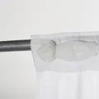 Rideau en lin blanc avec broderie organza et design shabby fabriqué en Italie - Marpessa Viadurini