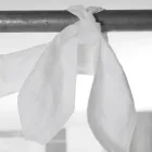 Rideau en lin et organza blanc avec broderie élégante au design italien - Oceanomare Viadurini