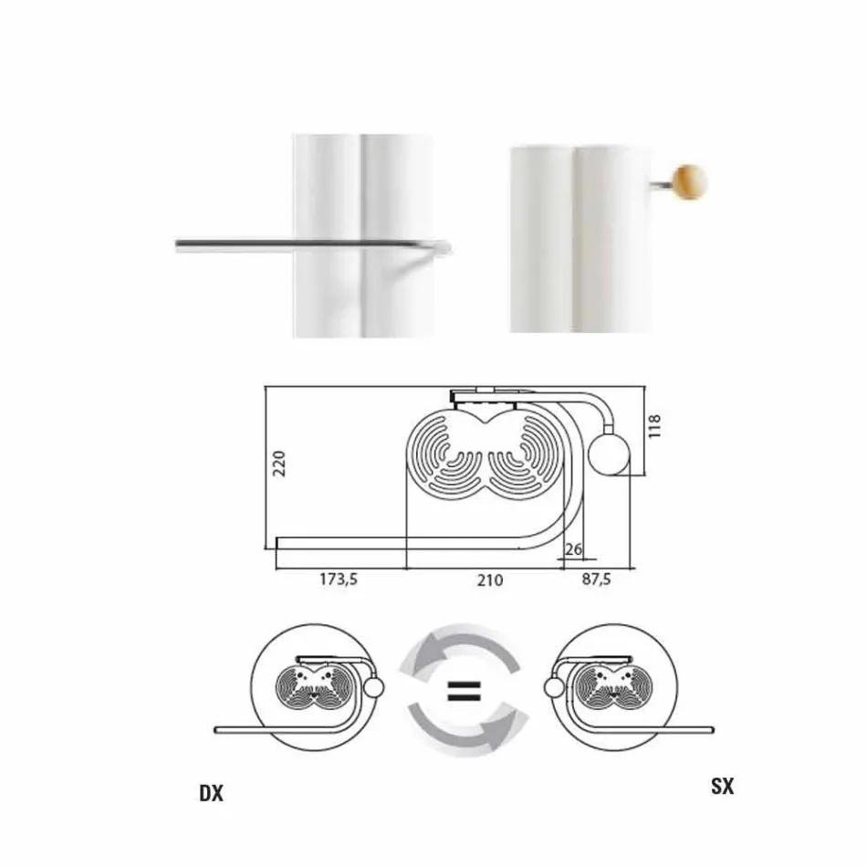 Radiateur de salle de bain design vertical au sol électrique 450 watts - Ottolungo Viadurini