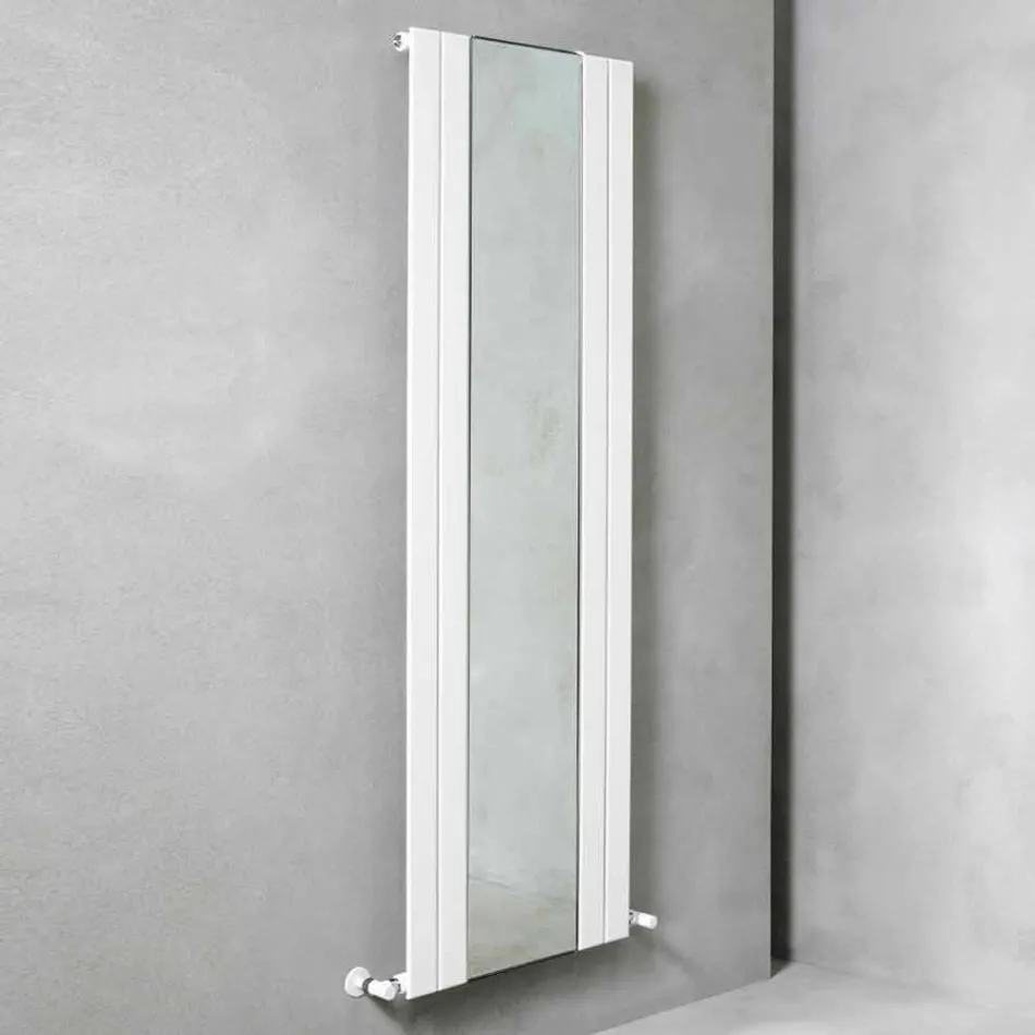 Radiateur de salle de bain vertical design en acier avec miroir 587 W - Picchio Viadurini