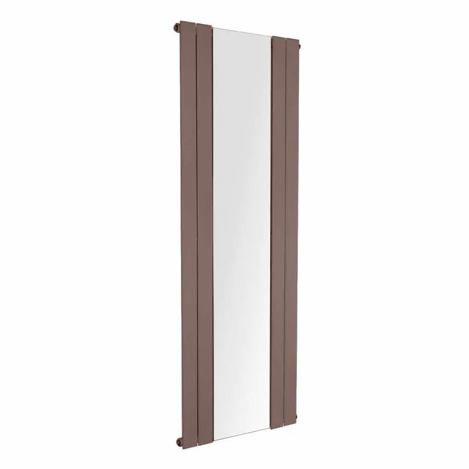 Radiateur de salle de bain vertical design en acier avec miroir 587 W - Picchio Viadurini