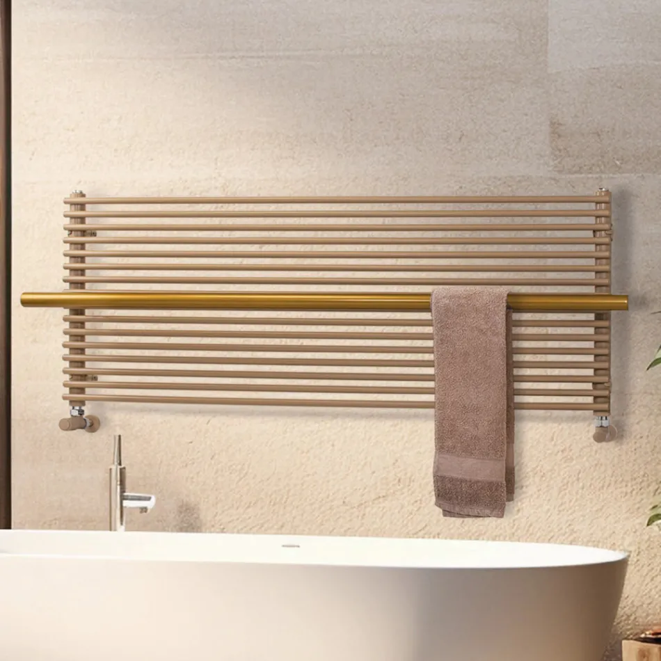Radiateur en acier au carbone mixte beige, fabriqué en Italie - Solaris Viadurini