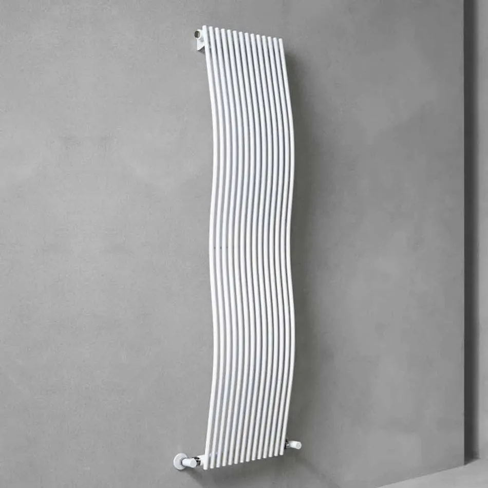 Radiateur De Salle De Bain Vertical Design Moderne Ondulé 1181 Watt - Tucano Viadurini