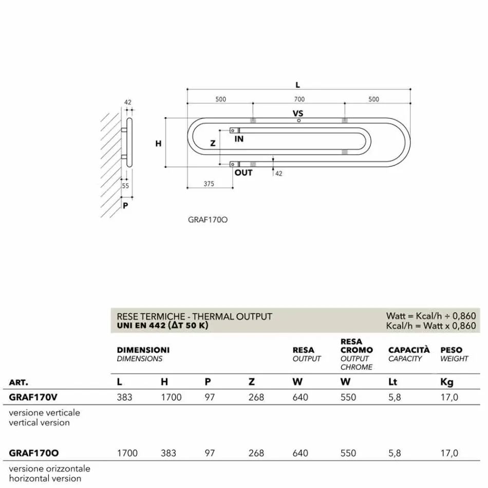 TERMOARREDO conception Staples hydraulique avec la finition de chrome par Scirocco H Viadurini