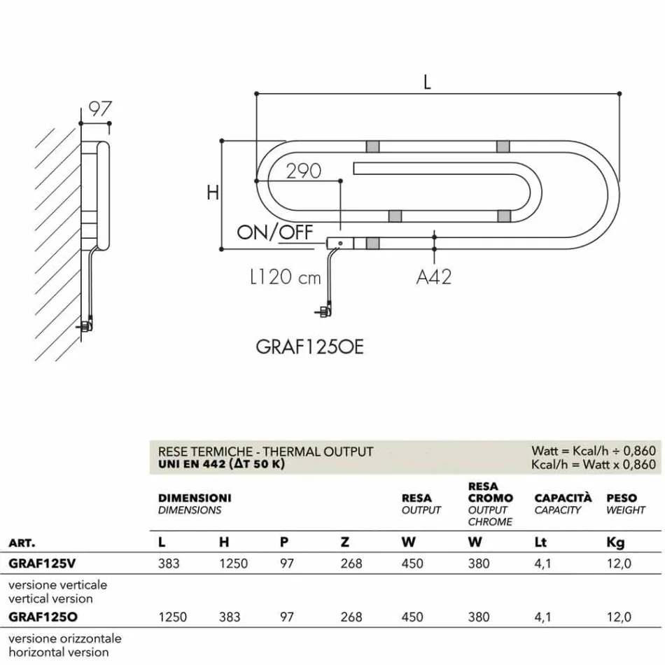 Radiateur électrique décoratif chromé Graffe par Scirocco H Viadurini