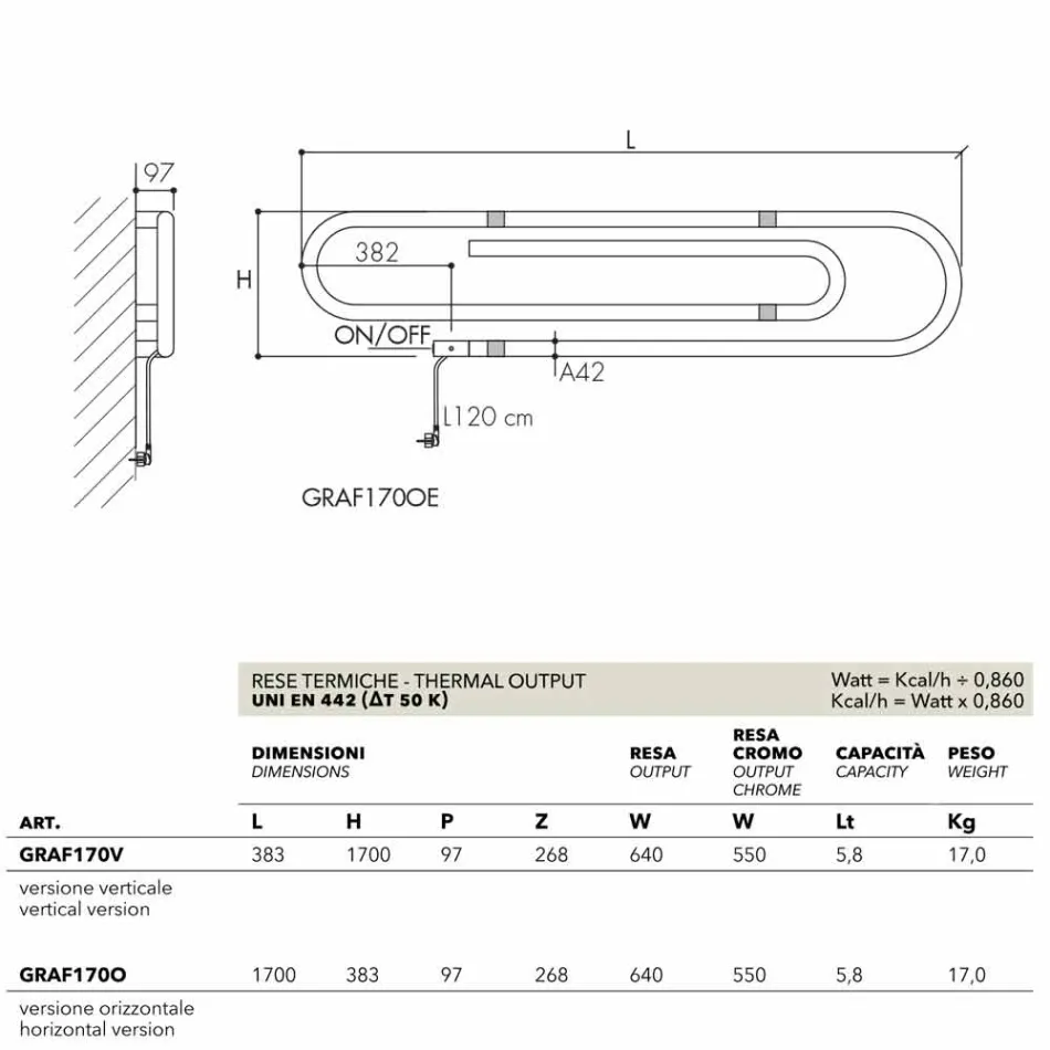 Radiateur électrique décoratif chromé Graffe par Scirocco H Viadurini